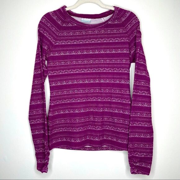 Columbia Fuchsia texture woven long sleeve striped shirt top‎ - Picture 1 of 6